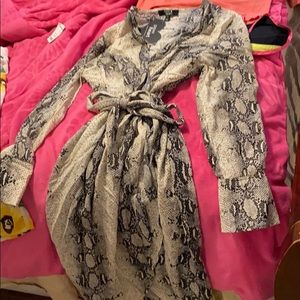 Black and white rattlesnake skin dress